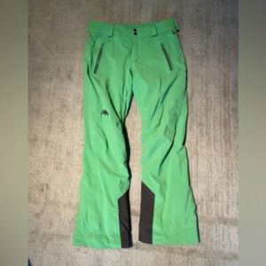 Green Insulated Ski Pants